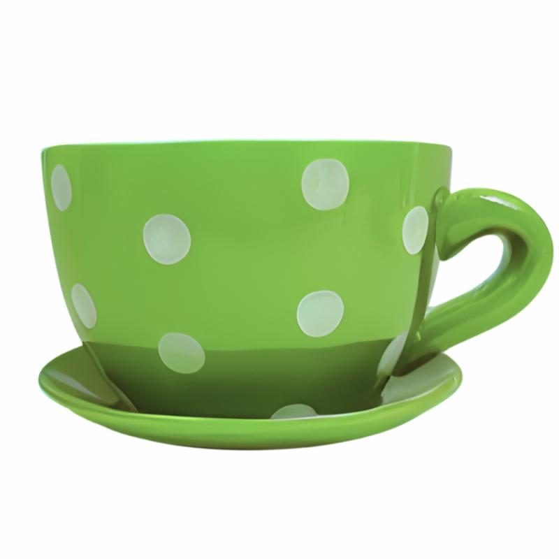 Pots And Planters |   Blossom Planter With Saucer- Polka Dot – Grn Lawn & Garden Pots And Planters