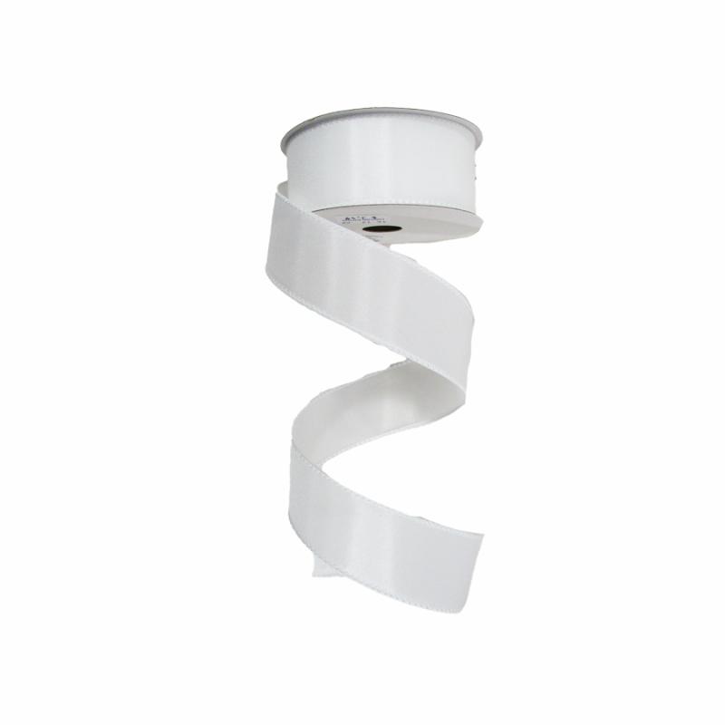 Satin Ribbon |   1.5" X 10Yd White Wired Edge Satin Ribbon Ribbon Satin Ribbon