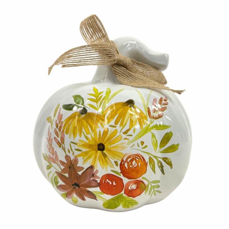 Sculptures & Figurines |   Ceramic Flower Pumpkin Home Accents Sculptures & Figurines