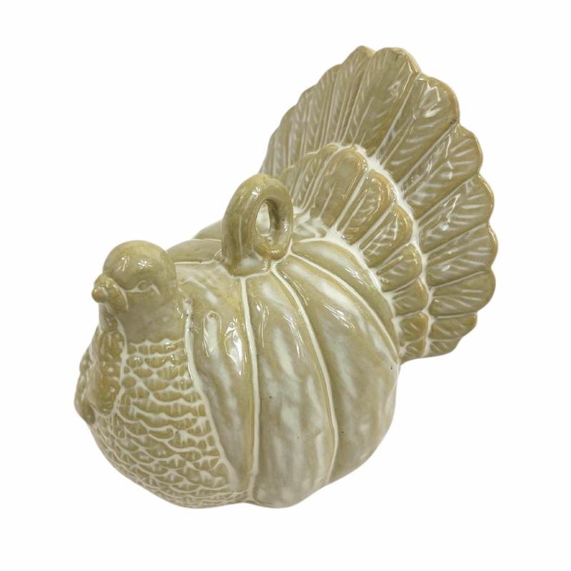 Sculptures & Figurines |   Turkey-Pumpkin Figurine – Beige Home Accents Sculptures & Figurines