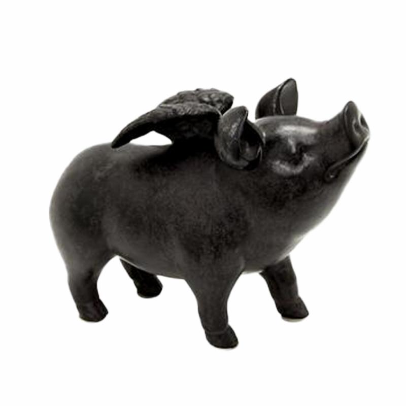 Sculptures & Figurines |   7"H Flying Pig Figurine Home Accents Sculptures & Figurines