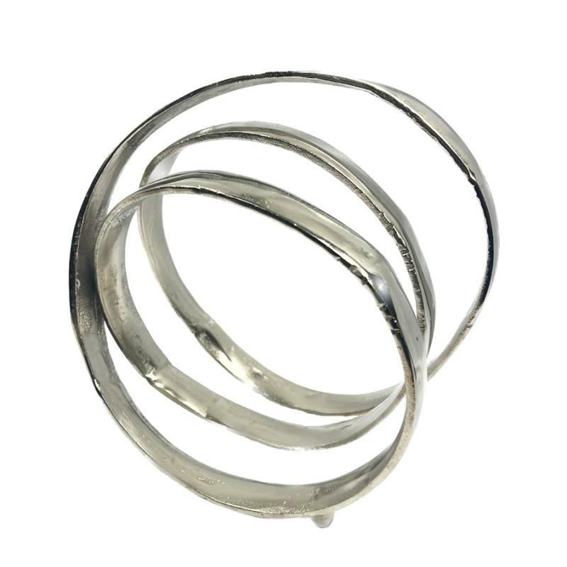 Sculptures & Figurines |   12.5"H Silver Circle Sculpture Home Accents Sculptures & Figurines