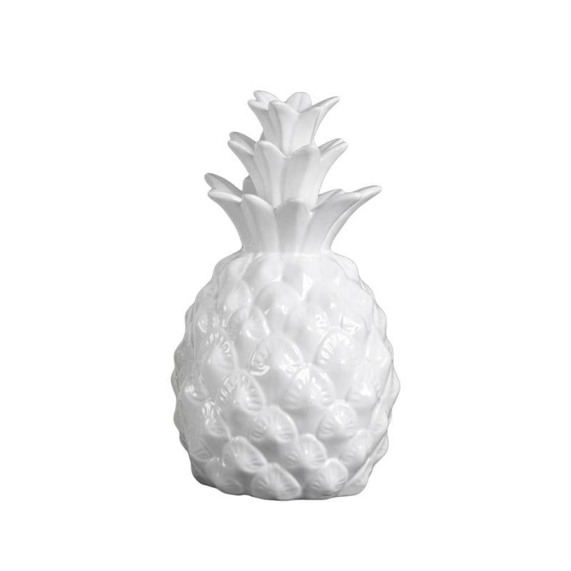 Sculptures & Figurines |   10" Pineapple Figurine – White Home Accents Sculptures & Figurines