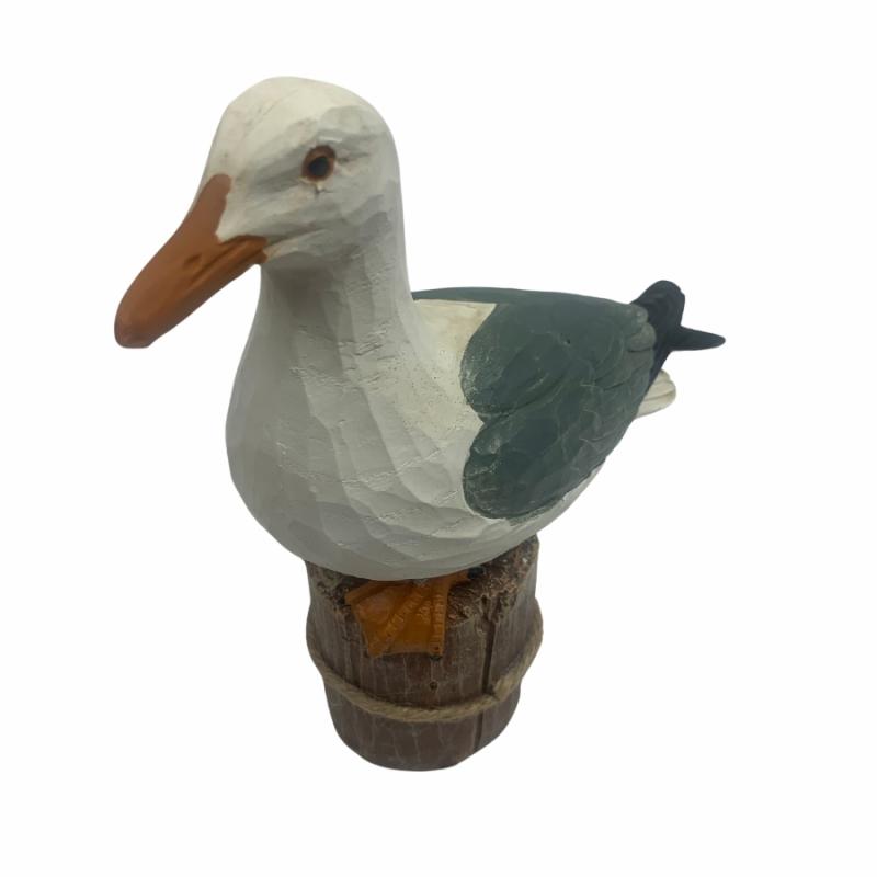 Sculptures & Figurines |   7" Wooden Sea Gull Home Accents Sculptures & Figurines