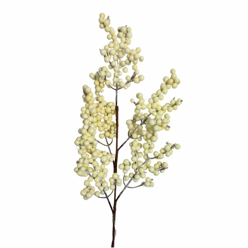 Stems, Bushes, Picks & Garlands |   24" Berry Spray-Cream Floral Stems, Bushes, Picks & Garlands