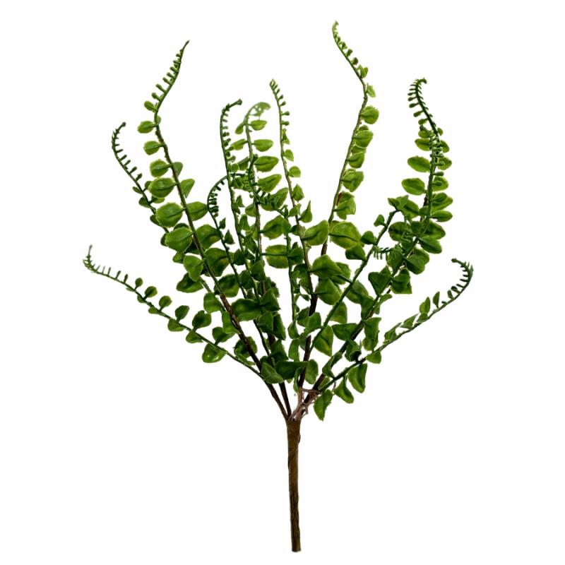 Stems, Bushes, Picks & Garlands |   10" Button Fern Bush Floral Stems, Bushes, Picks & Garlands