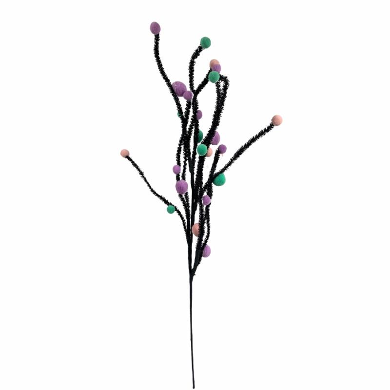 Stems, Bushes, Picks & Garlands |   Felt Ball Twig Spray Floral Stems, Bushes, Picks & Garlands