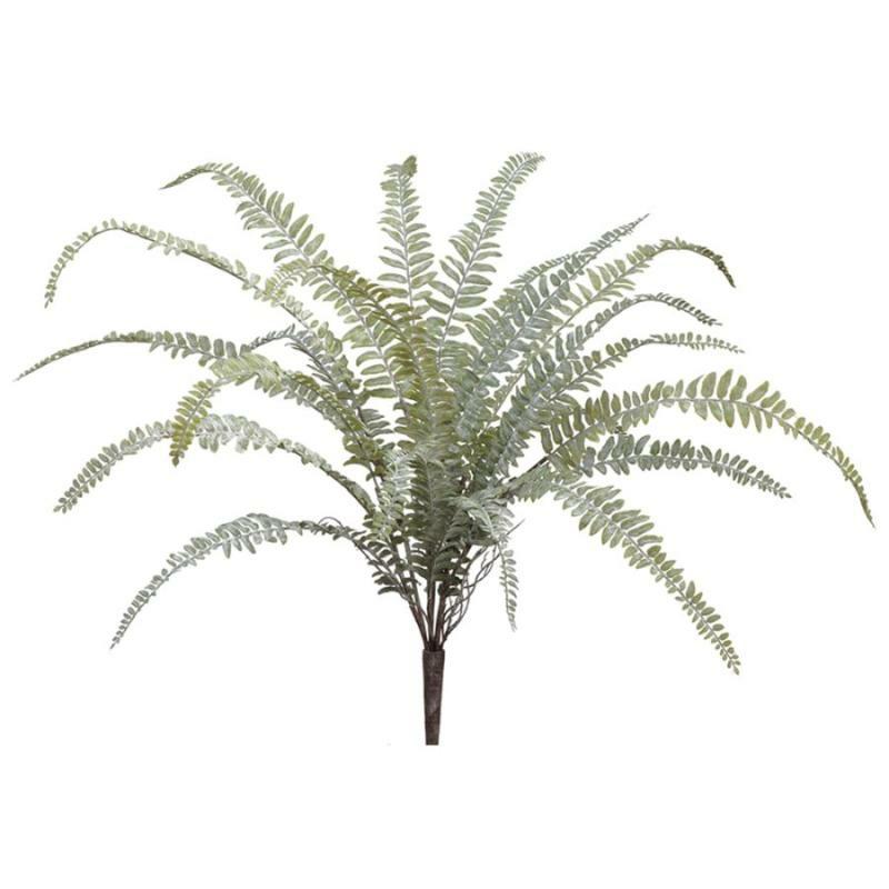 Stems, Bushes, Picks & Garlands |   24" Soft Plastic Woodland Fern – Green/Gray Floral Stems, Bushes, Picks & Garlands