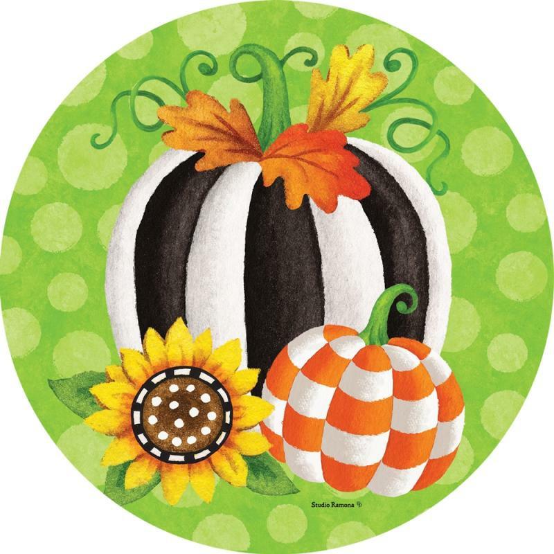 Suncatchers |   Striped Pumpkin Suncatcher Suncatchers Suncatchers