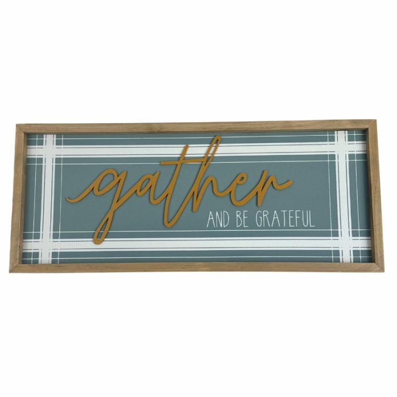 Tabletop Decor |   Gather And Be Grateful Sign Home Accents Tabletop Decor