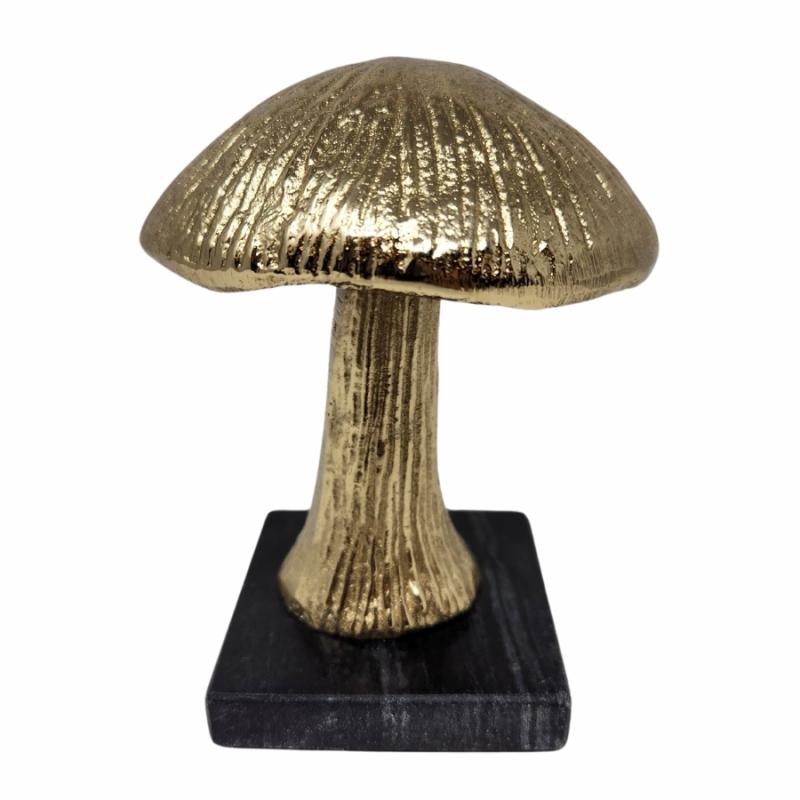 Tabletop Decor |   Gold Mushroom Home Accents Sculptures & Figurines