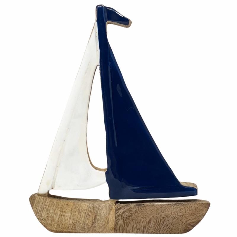 Tabletop Decor |   Wood And Resin Sail Boat Home Accents Tabletop Decor