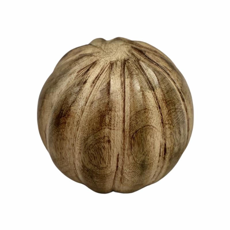 Tabletop Decor |   Wooden Plank Textured Ball Home Accents Sculptures & Figurines