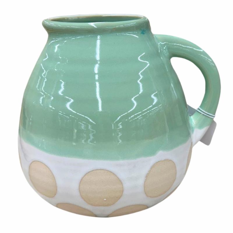 Vases & Urns |   5" Ceramic Teal Pitcher Home Decor Vases & Urns