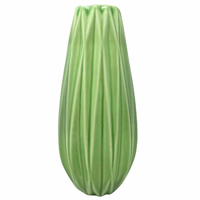 Vases & Urns |   9" Green Ceramic Vase Home Decor Vases & Urns