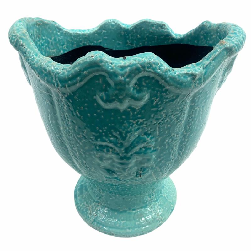 Vases & Urns |   Aqua Embossed Decorative Pot Home Decor Vases & Urns