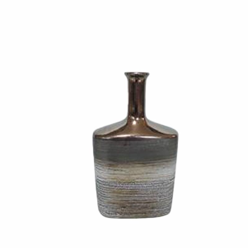 Vases & Urns |   Bronze Ceramic Vase W/Mix Stone Texture Home Decor Vases & Urns