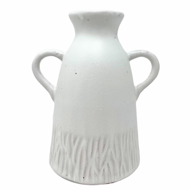 Vases & Urns |   Ceramic Striped Vase With Handles Home Decor Vases & Urns