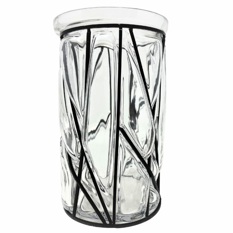 Vases & Urns |   Glass And Metal Design Vase Home Decor Vases & Urns