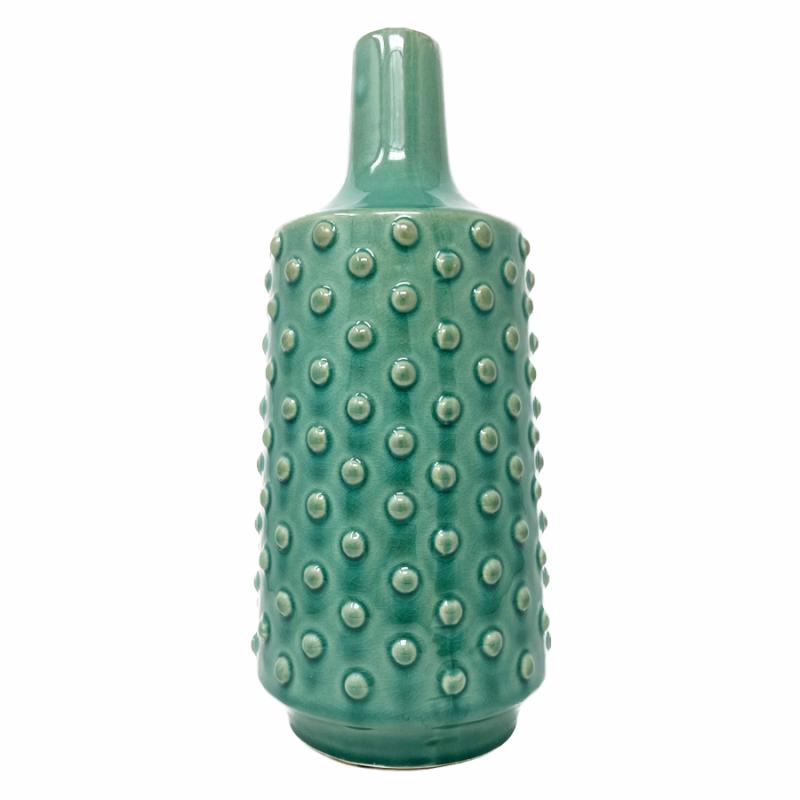 Vases & Urns |   Glazed Teal Knobby Ceramic Vase Home Decor Vases & Urns