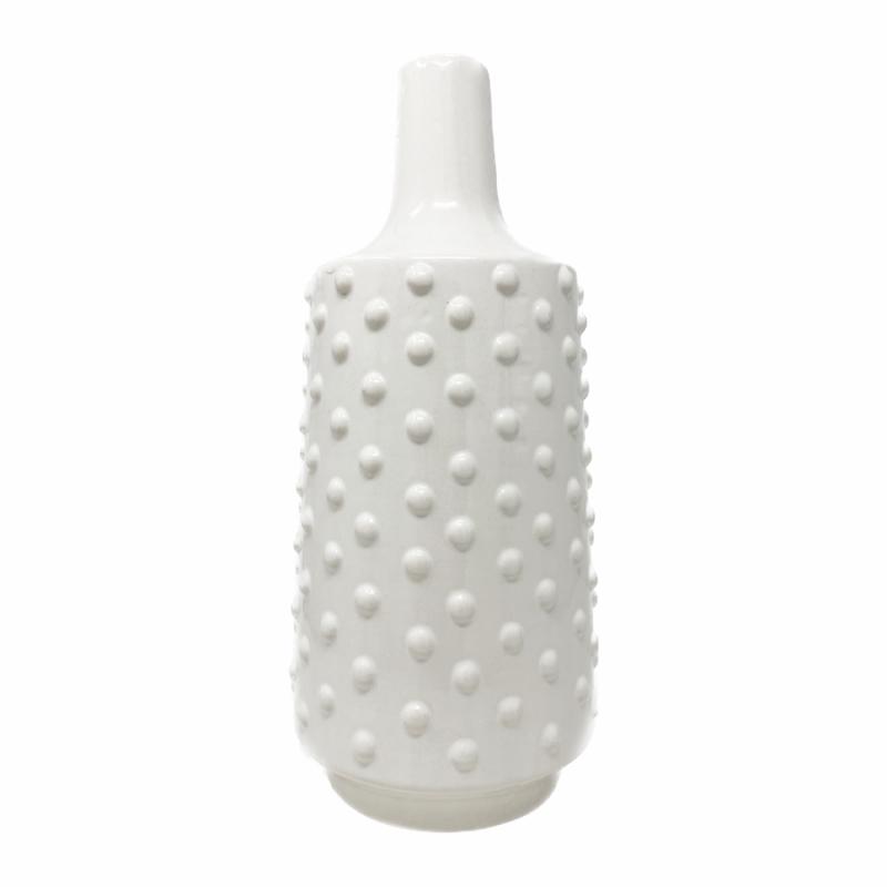 Vases & Urns |   Glazed White Knobby Ceramic Vase Home Decor Vases & Urns