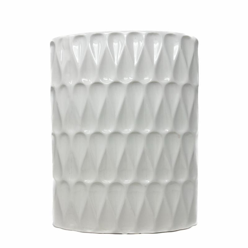 Vases & Urns |   Glazed White Oval Ceramic Vase Home Decor Vases & Urns