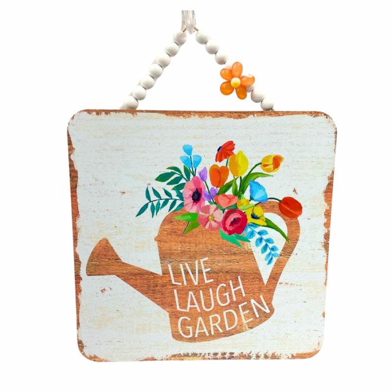 Wall Decor |   Live Laugh Garden Beaded Hanging Sign Home Accents Wall Decor