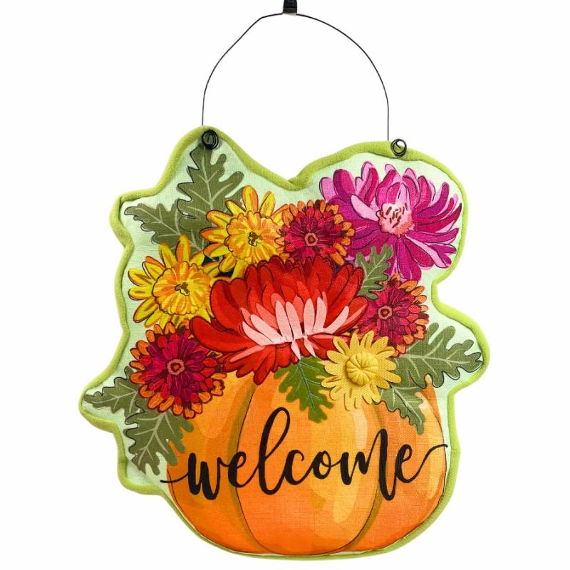 Wall Decor |   Mums And Pumpkins Estate Door Decor Home Accents Wall Decor