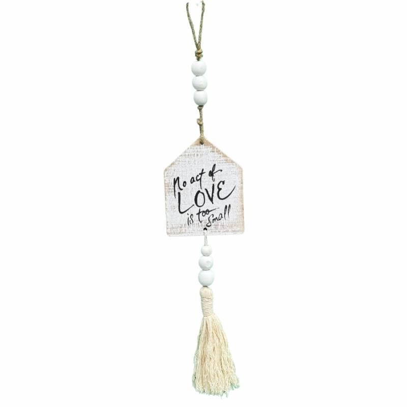 Wall Decor |   No Act Of Love Hanging Sign With Fringe Tassle Home Accents Wall Decor