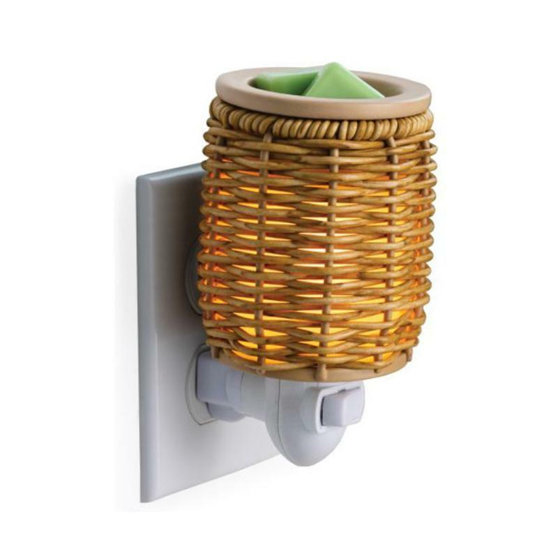 Warmers & Diffusers |   Pluggable Fragrance Warmer- Wicker Lantern Candles & Fragrance Warmers & Diffusers