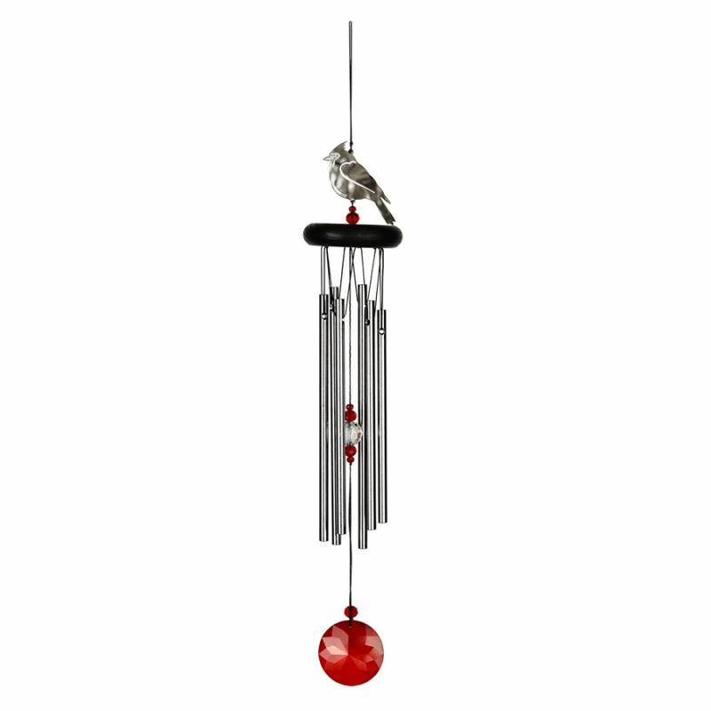 Windchimes |   18" Crystal Cardinal Windchime Lawn & Garden Windchimes