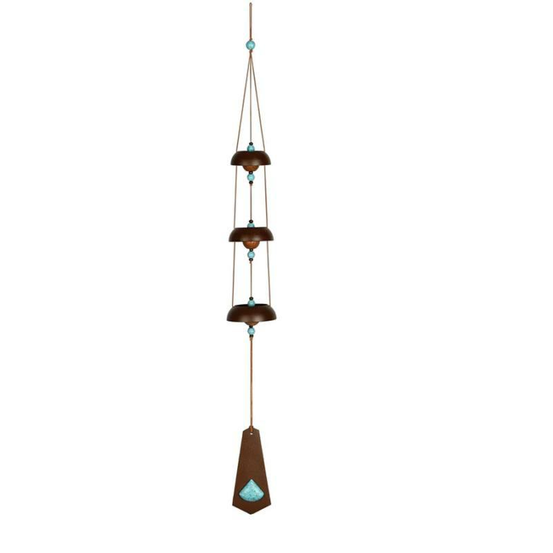 Windchimes |   23" Temple Bells – Rustic Turquoise Lawn & Garden Windchimes