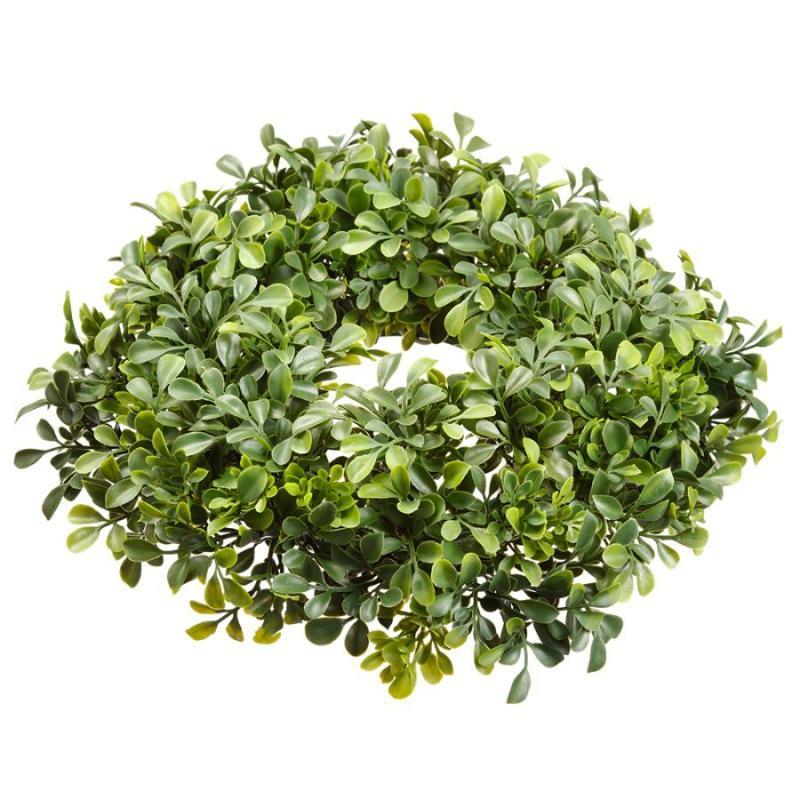 Wreaths, Arrangements & Trees |   5.5" Boxwood Candle Ring – Green Floral Wreaths, Arrangements & Trees