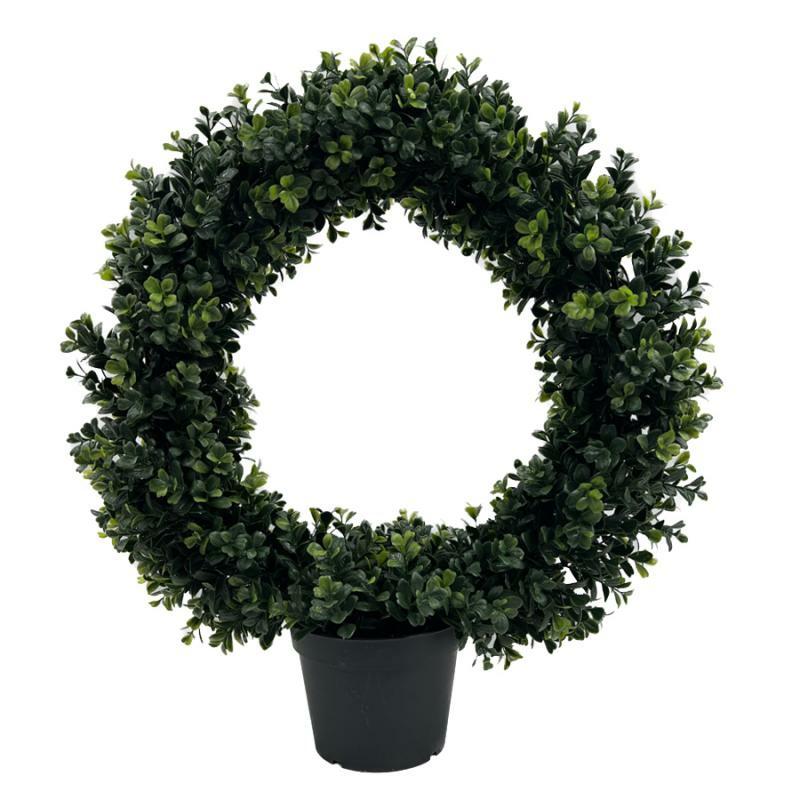 Wreaths, Arrangements & Trees |   21" Boxwood Wreath In Pot Floral Wreaths, Arrangements & Trees