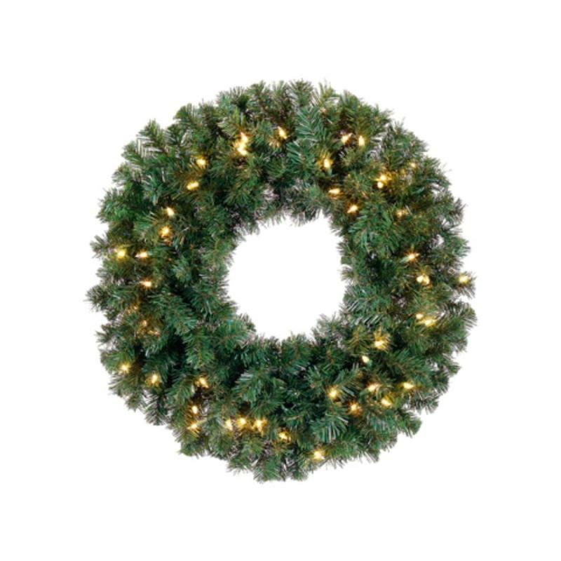 Wreaths, Arrangements & Trees |   24"D Pre-Lit Windsor Pine Wreath Christmas Floral And Crafts Christmas Floral And Crafts