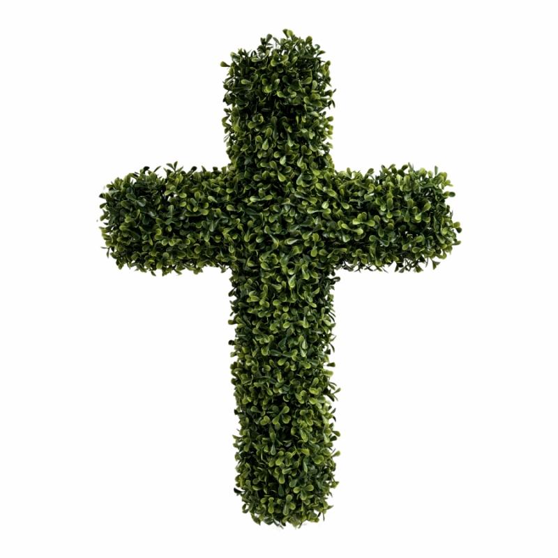 Wreaths, Arrangements & Trees |   Small Leaf Boxwood Cross Floral Wreaths, Arrangements & Trees