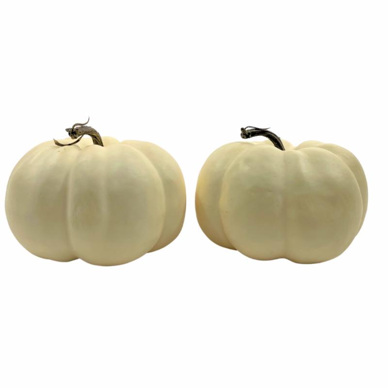 Yard Decor |   5X6 Plastic Cream Pumpkins Set Lawn & Garden Yard Decor