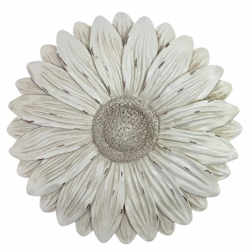 Yard Decor |   Distressed White Daisy Stepping Stone Lawn & Garden Yard Decor