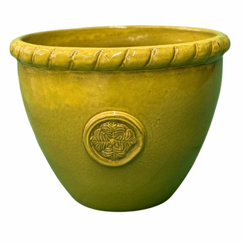 Large Garden Planters |   15" Yellow Medallion Planter Large Garden Planters Large Garden Planters