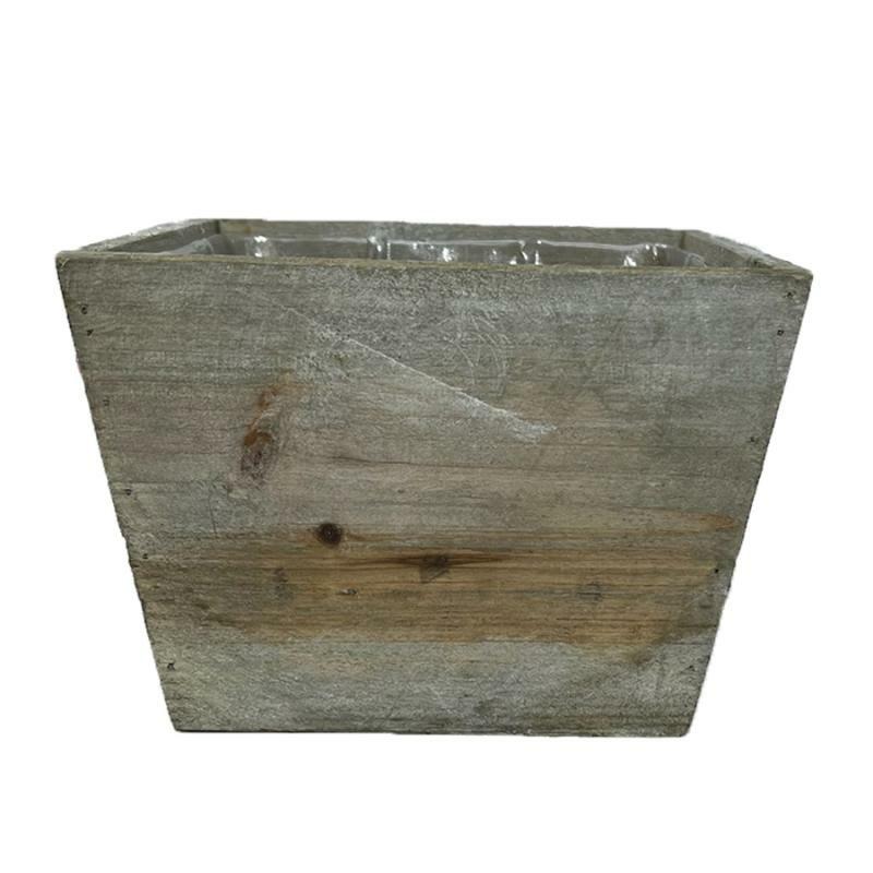 Pots And Planters |   5.5" Square Wood Box/Planter – Distressed White Wash Lawn & Garden Pots And Planters