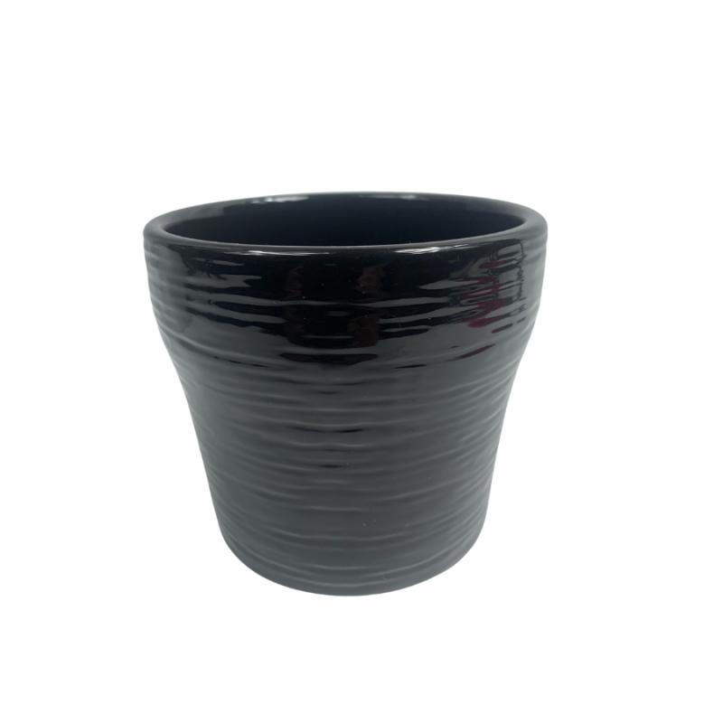 Pots And Planters |   Water Wave Black Ceramic Planter Lawn & Garden Pots And Planters