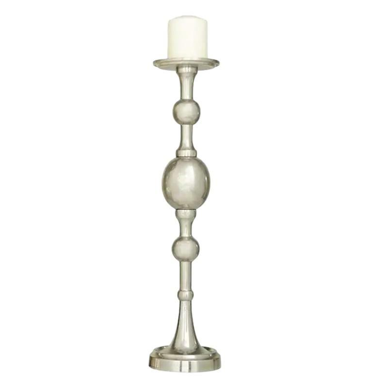 Candleholders |   22" Uma Silver Aluminum Candle Holder Candleholders Candleholders