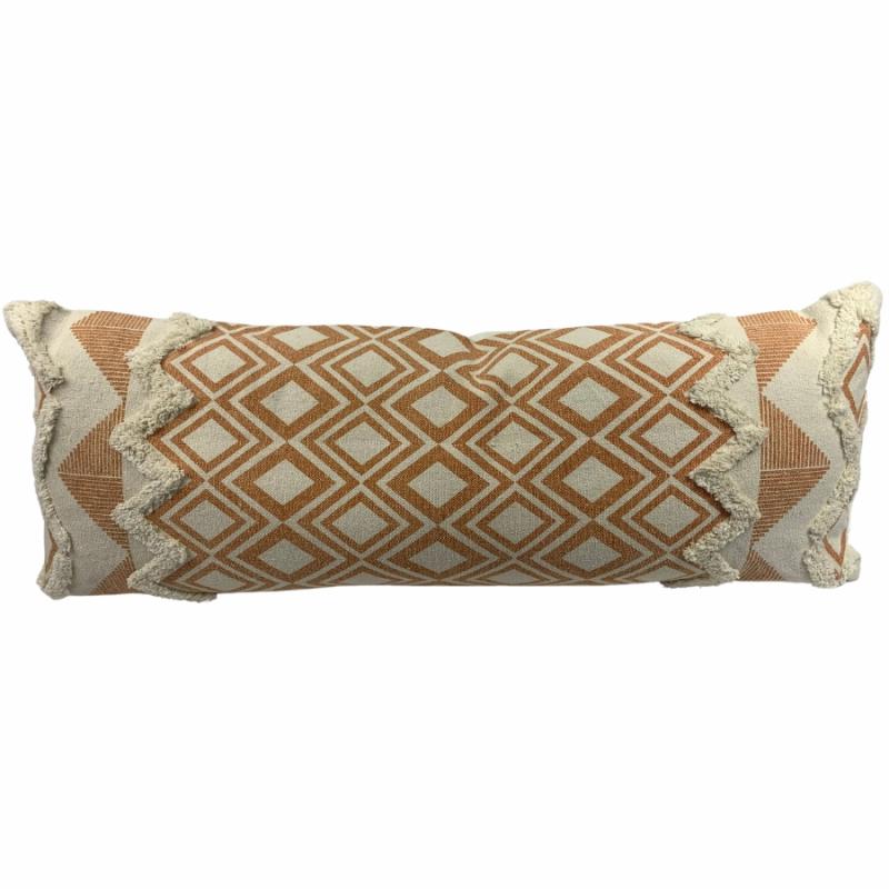 Indoor Pillows |   14" X 36" Burnt Orange & Cream Indoor Pillow Home Accents Indoor Pillows