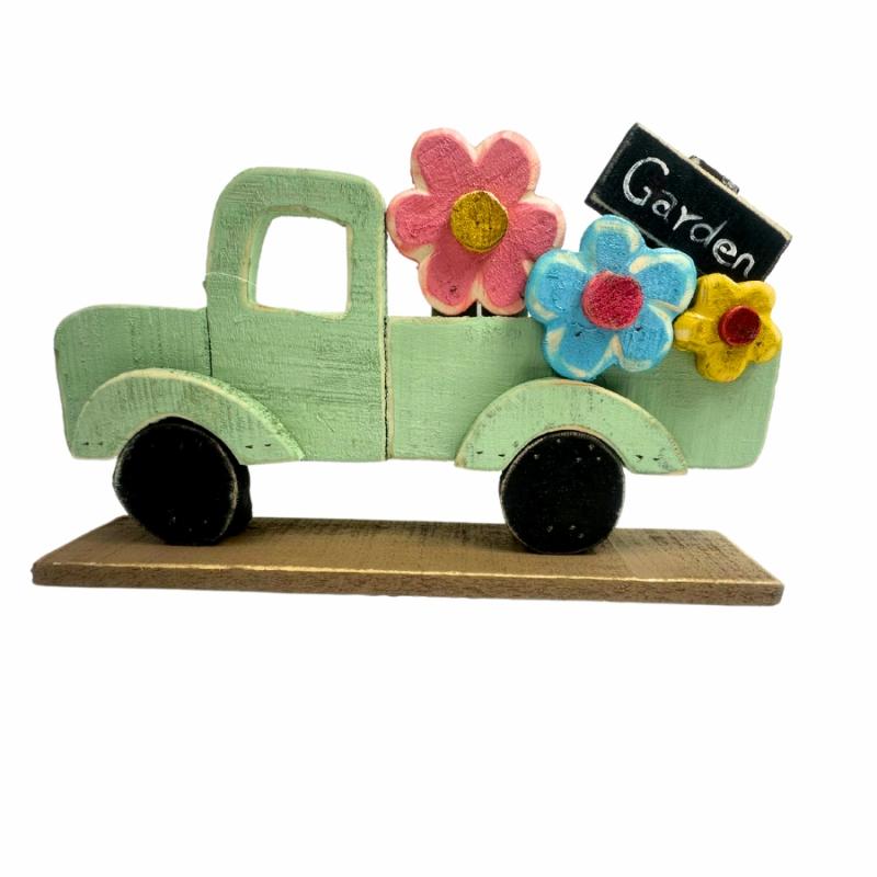 Sculptures & Figurines |   Wooden Garden Truck Home Accents Sculptures & Figurines