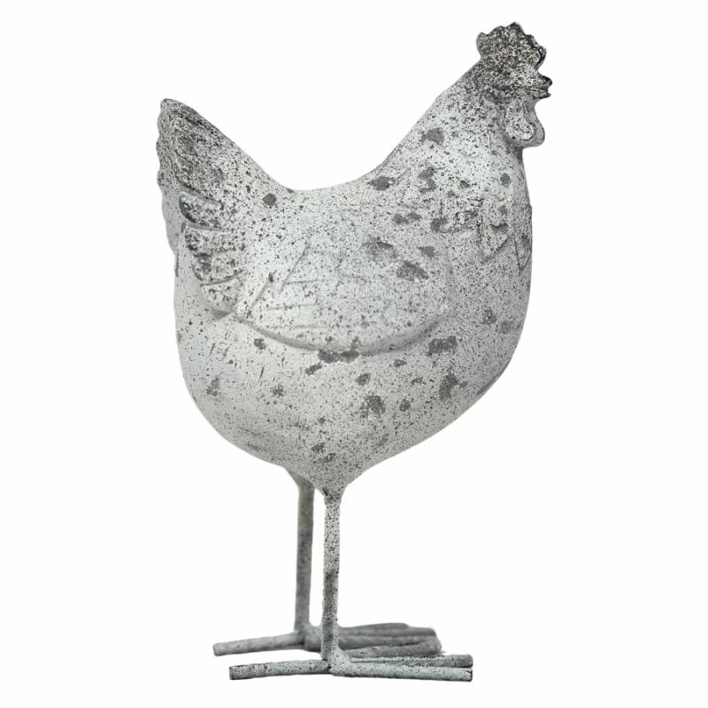 Sculptures & Figurines |   8.5" Resin And Metal Hen Home Accents Sculptures & Figurines