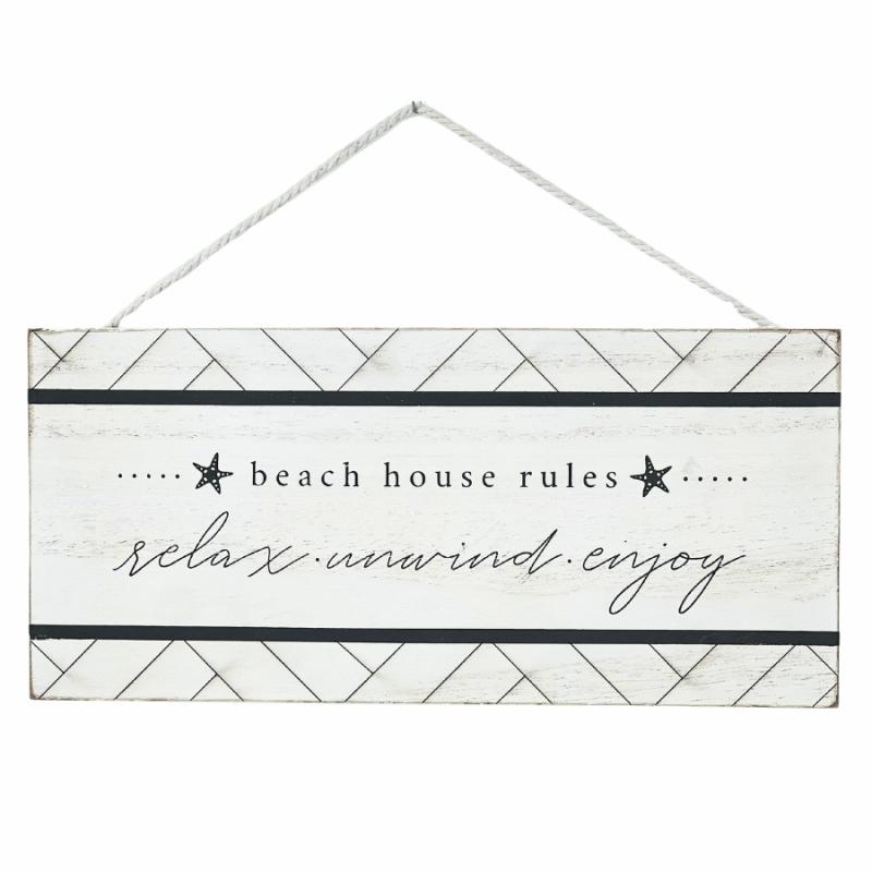 Wall Decor |   Beach House Rules Sign Home Accents Wall Decor