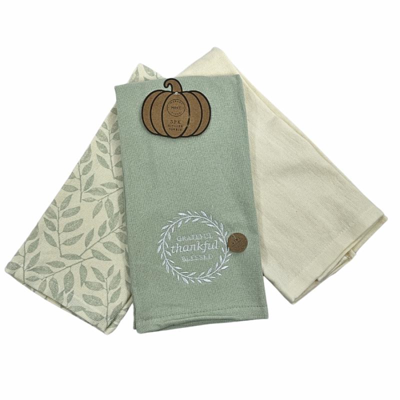 Kitchen Towels, Dish Cloths & Aprons |   3 Pack Grateful, Thankful, Blessed Kitchen Towels Linens Kitchen Towels, Dish Cloths & Aprons