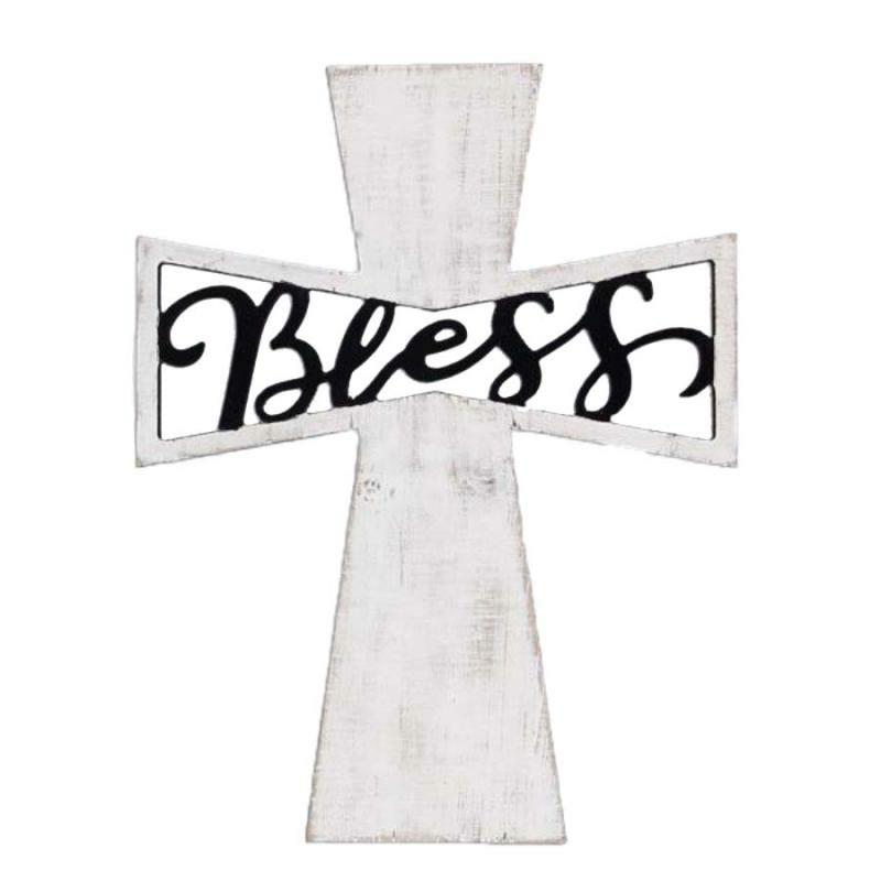 Wall Decor |   Wood Wall Cross – Bless Cutout Home Accents Wall Decor